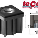 Τάπες τετράγωνες με εσωτερικό πάσο - 68/7232 30mm M10 - 68-7232-30mm-m10